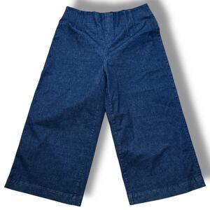 Spanx Zero Waistband Jeans Womens Indigo Wide Leg Cropped Slimming Sz XL